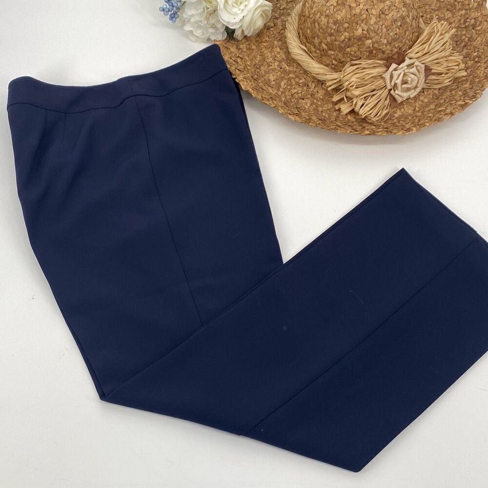 Talbots‎ Women's Side Zipper Chatham Ankle Pants Navy Blue Size 10 Petite